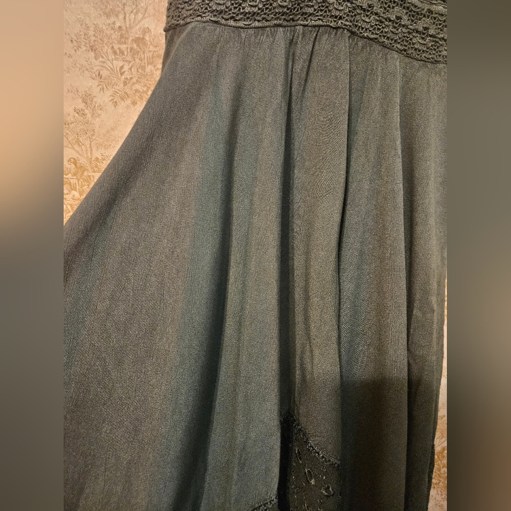 Celti Couture Boho dark green dress, size small - Picture 3 of 10